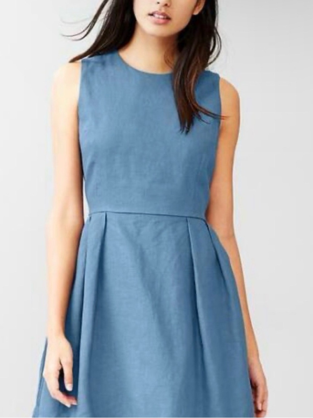 GAP Linen Midi Dress in Dusty Blue